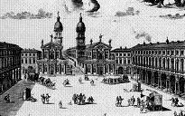 Fassadenentwurf des Kirchen S. Carlo und S. Cristina (1721)